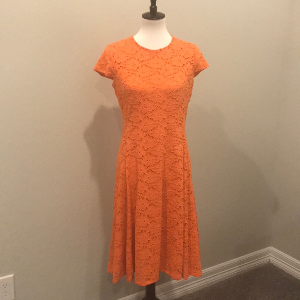 Alfani Size 8 Dress Orange Lace